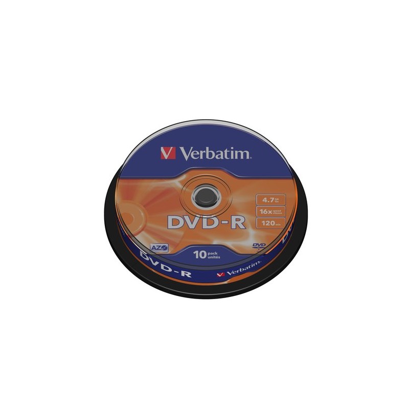 DVD -R VERBATIM 4-7GB 16x SPINDLE 10 DVD -R VERBATIM 4-7GB 16x SPINDLE 10