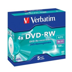 DVD -RW VERBATIM 4-7GB 4x PACK 5 JEWEL
