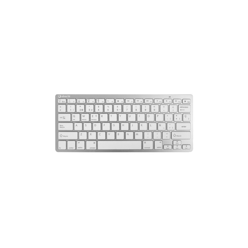 TECLADO SILVER HT BLUETOOTH BLANCO