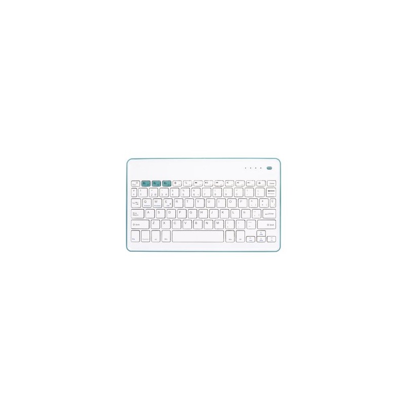 TECLADO SILVER HT BLUETOOTH BLANCO-AZUL