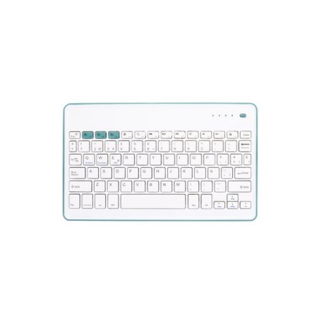 TECLADO SILVER HT BLUETOOTH BLANCO-AZUL