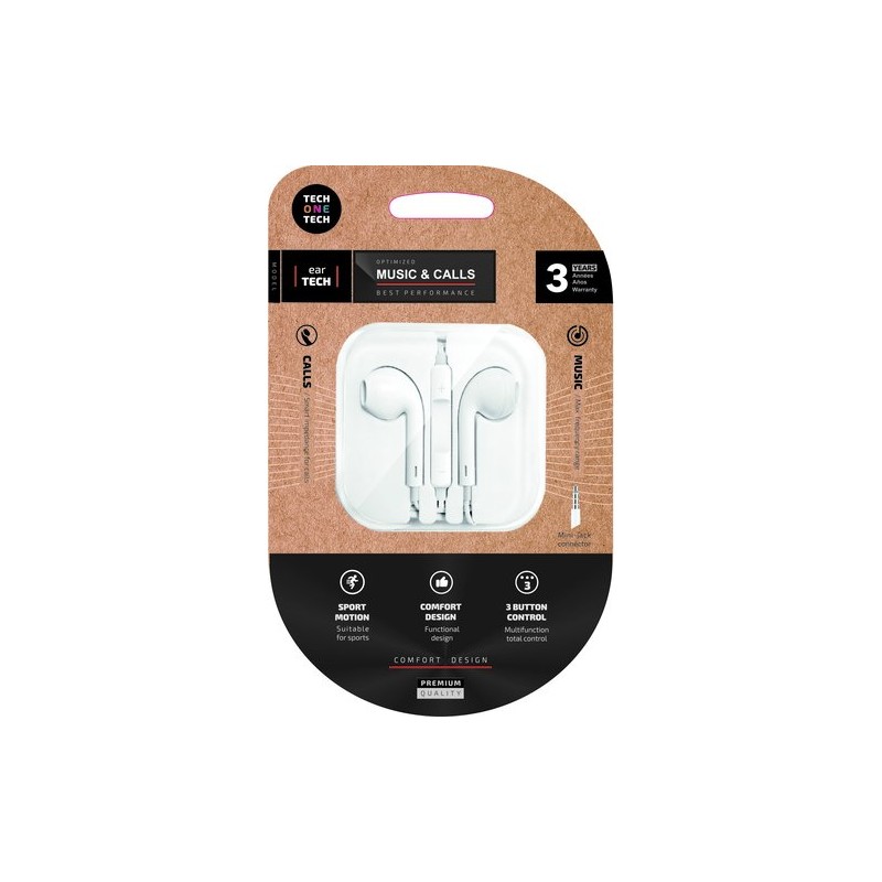 AURICULARES TECHONE BOTON MINI JACK BLAN