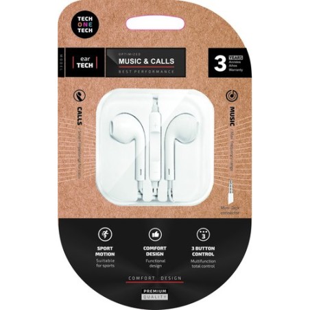 AURICULARES TECHONE BOTON MINI JACK BLAN