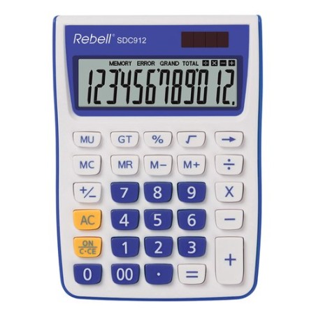 CALCULADORA MESA REBELL 12 DIG- 912 AZUL