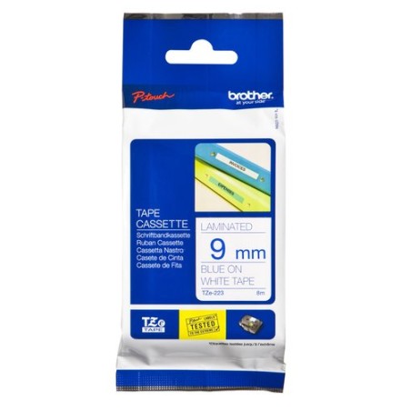 CINTA ROT-BROTHER LAM-8m 9 AZUL s-BLANC