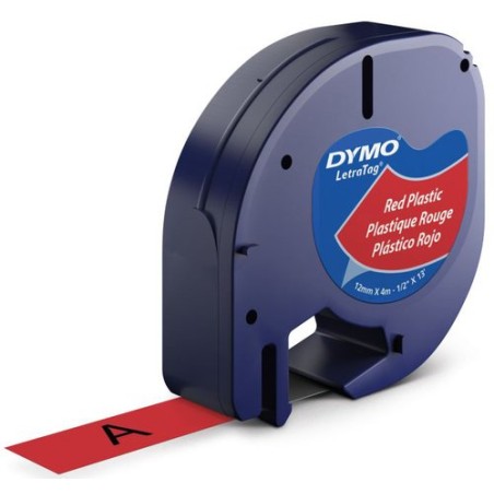 CINTA ROT-DYMO LETRATAG PLAST-NG-s-ROJO