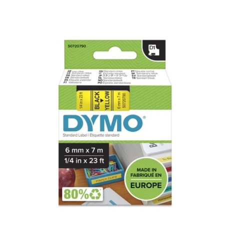 CINTA ROT-DYMO LM D1 7m 6 NEGR-s-AMAR-