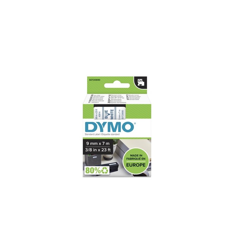 CINTA ROT-DYMO LM D1 7m 9 AZUL s-BLANCO