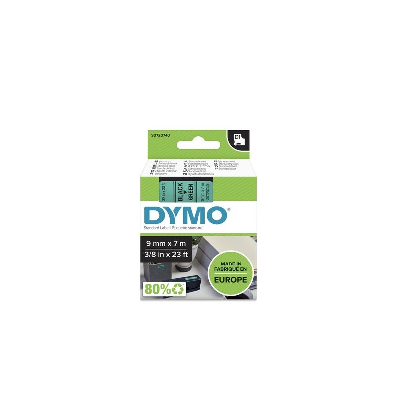 CINTA ROT-DYMO LM D1 7m 9 NEGR-s-VERDE