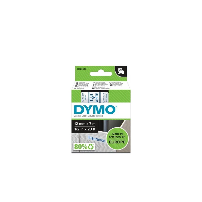 CINTA ROT-DYMO LM D1 7m 12 AZUL s-BLANCO