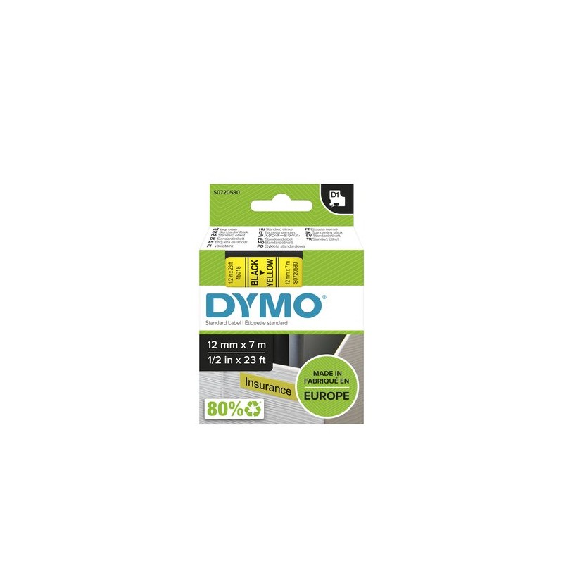 CINTA ROT-DYMO LM D1 7m 12 NEGR-s-AMAR-