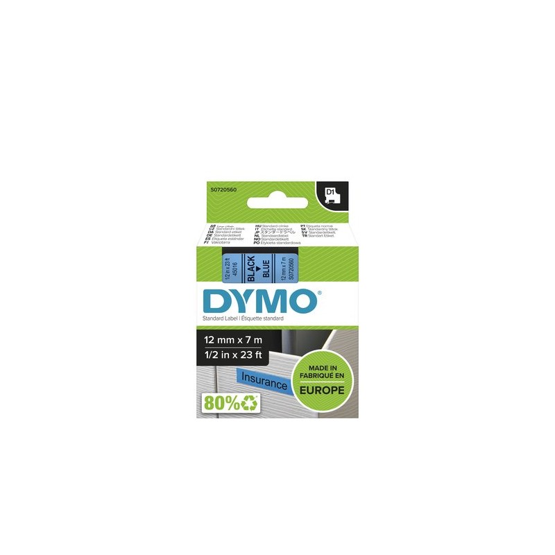 CINTA ROT-DYMO LM D1 7m 12 NEGR-s-AZUL