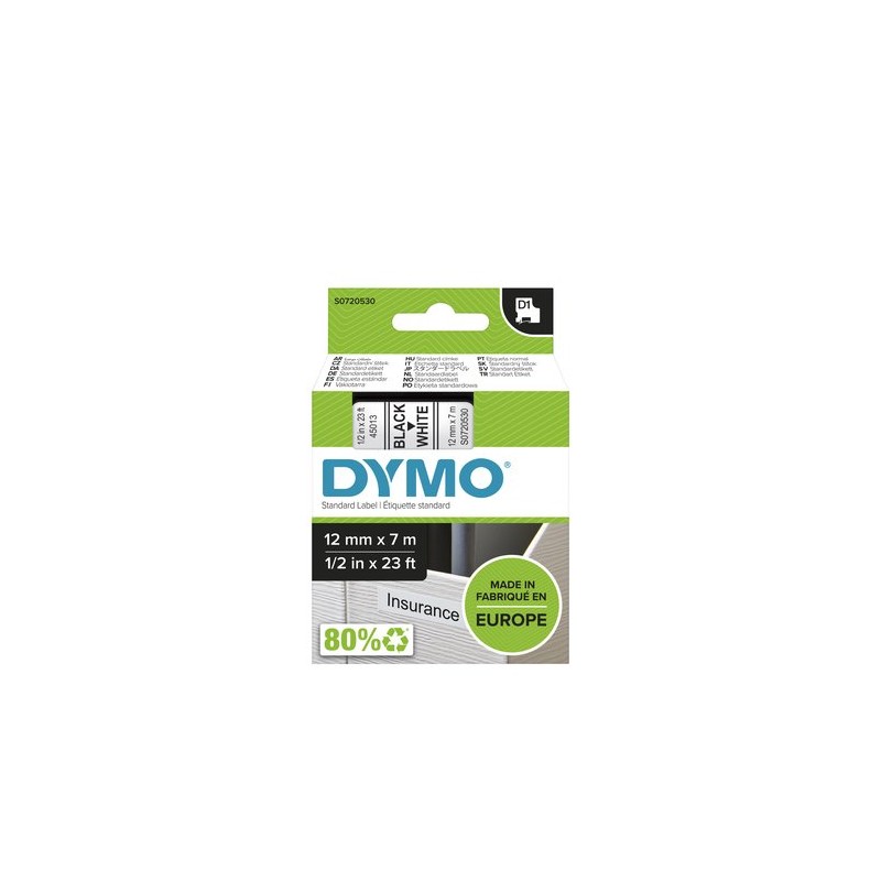 CINTA ROT-DYMO LM D1 7m 12 NEGR-s-BLANCO