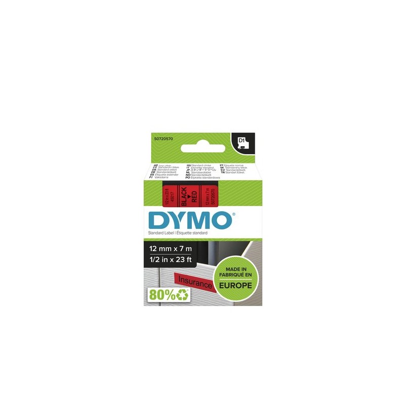 CINTA ROT-DYMO LM D1 7m 12 NEGR-s-ROJO