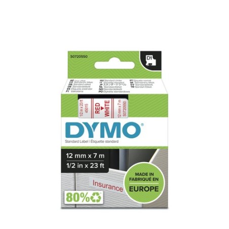 CINTA ROT-DYMO LM D1 7m 12 ROJO s-BLANCO
