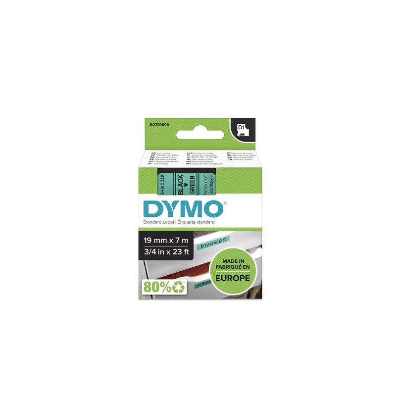 CINTA ROT-DYMO LM D1 7m 19 NEGR-s-VERDE