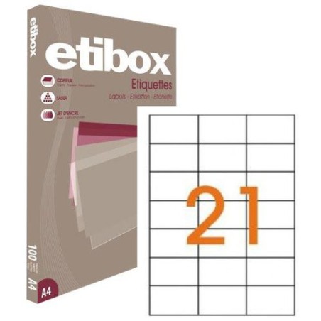 ETIQUETAS ADH-IMPR- ETIBOX A4 BLANCA CAJ