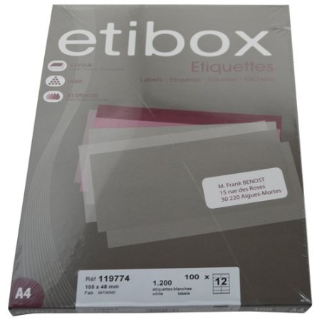 ETIQUETAS ADH-IMPR- ETIBOX A4 BLANCA CAJ