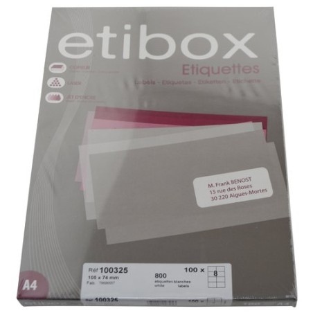 ETIQUETAS ADH-IMPR- ETIBOX A4 BLANCA CAJ