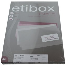 ETIQUETAS ADH-IMPR- ETIBOX A4 BLANCA CAJ