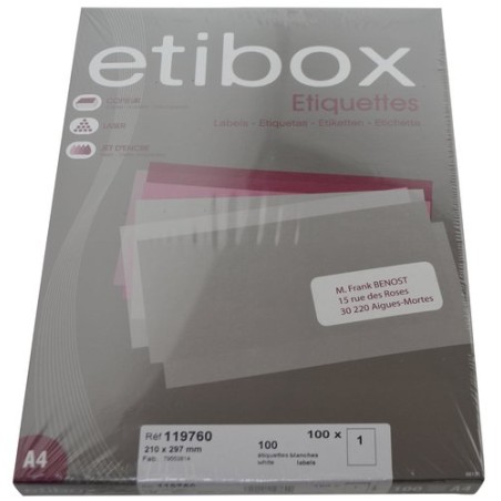 ETIQUETAS ADH-IMPR- ETIBOX A4 BLANCA CAJ