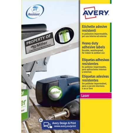 ETIQ-IMP-AVERY L6009 8h A4 PLATA 45,7x2