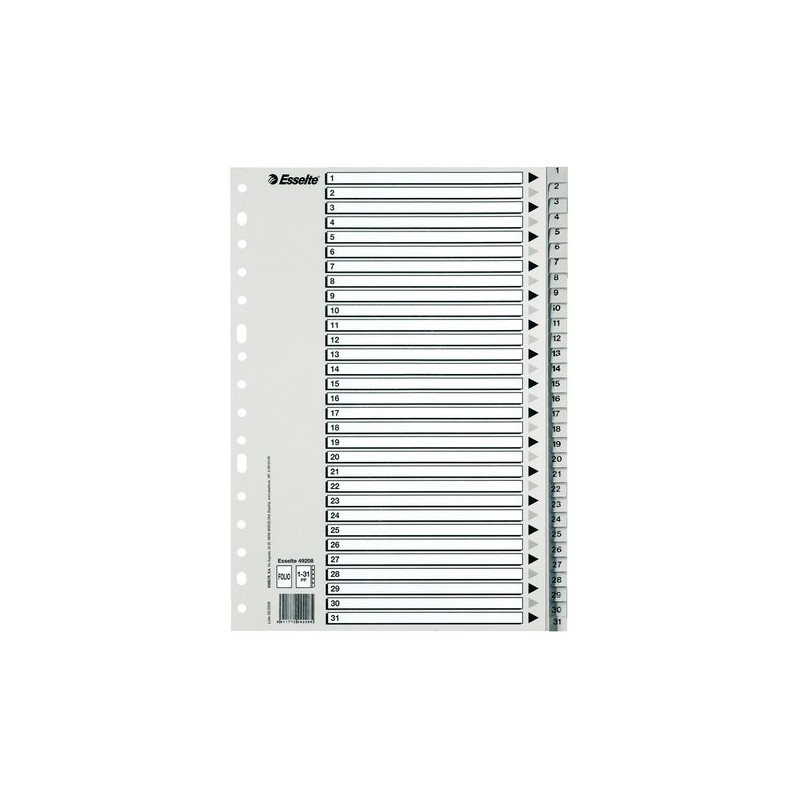 INDICE ESSELTE PP NUM-A4 ps-1-31 IND-B-N INDICE ESSELTE PP NUM-A4 ps-1-31 IND-B-N