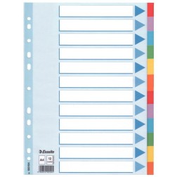 SEPARADORES ESSELTE CART- A4 12 ps-