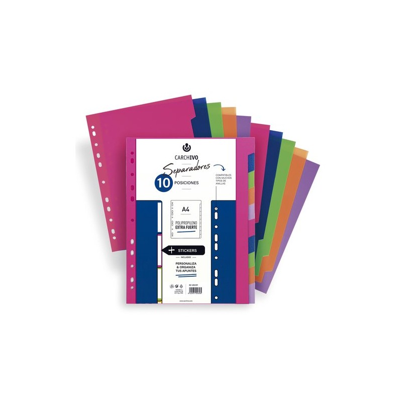 SEPARADORES CARCH-EXTRA PP A4 10 ps- SEPARADORES CARCH-EXTRA PP A4 10 ps-