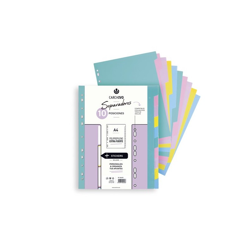 SEPARADORES CARCH-SOFT EXTRA PP A4 10 ps
