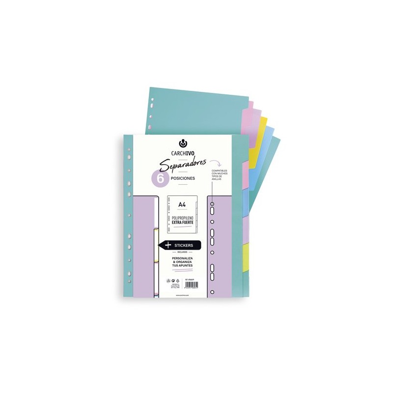 SEPARADORES CARCH-SOFT EXTRA PP A4 6 ps-