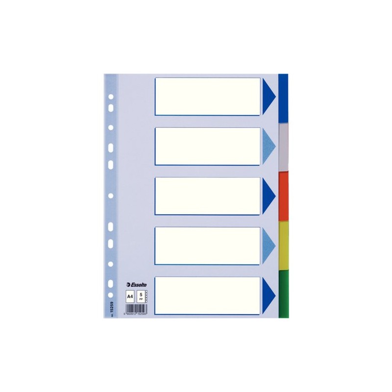 SEPARADORES ESSELTE PP A4 5 ps-IND-COL-