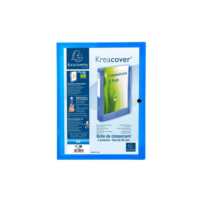 CARP-PROY-EXACOMPTA PP A4 4 cm AZUL CARP-PROY-EXACOMPTA PP A4 4 cm AZUL
