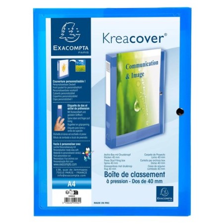 CARP-PROY-EXACOMPTA PP A4 4 cm AZUL