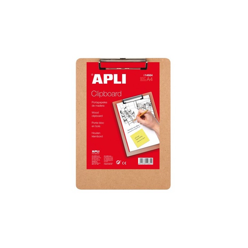CARP-PINZA PORTABLOCS APLI A4 MADERA