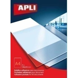 FUNDA ADHESIVA APLI A4 BOLSILLO P-6
