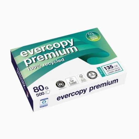 PAPEL RECICL- A4 EVERCOPY PREM- 80g 500h