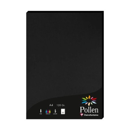 PAPEL CLAIREFONTAINE POLLEN A4 50h NEGRO