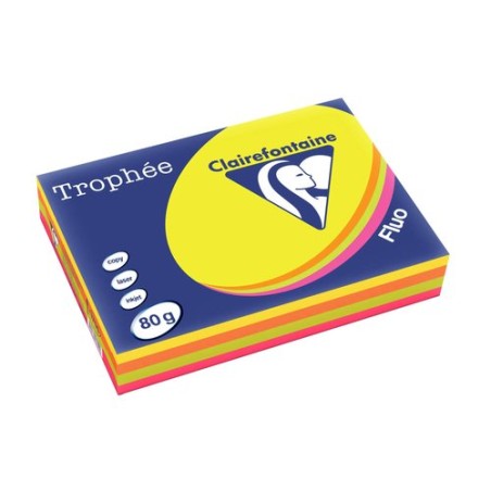 PAPEL COLOR A4 TROPHEE 80g 500h SURT-FLU