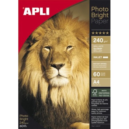 P-INKJET APLI FOTO A4 240g 60h BRIGHT