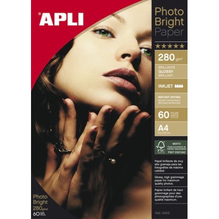 P-INKJET APLI FOTO A4 280g 60h BRIGHT PR
