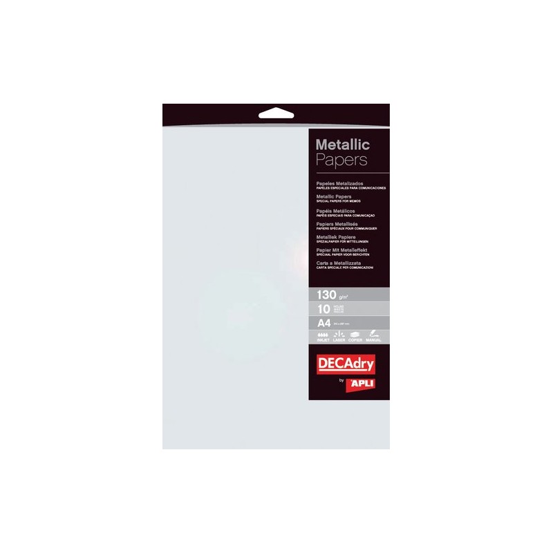 PAPEL METALIZAD-A4 APLI 130g 10h PERLA