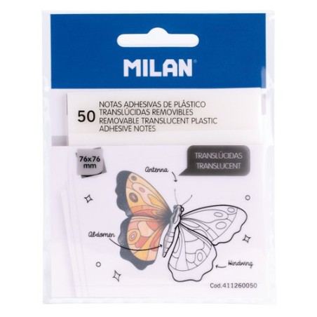 NOTAS ADHESIVAS MILAN 50h 76x76 TRANS-
