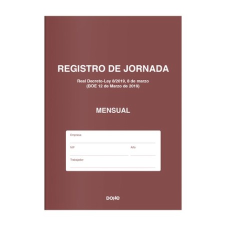 LIBRO REGISTRO JORNADA DOHE A4 NAT- 6h