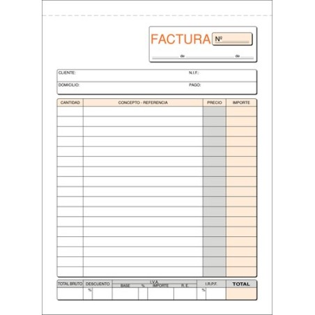 TALONARIO FACTURAS 4º NATU DUPLI LOAN