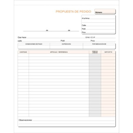 TALONARIO PEDIDOS HOLANDESA TRIPL- LOAN