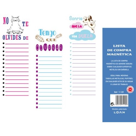 TALONARIO LISTA DE COMPRA MAGNETICA