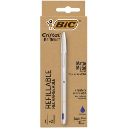 BOLIG-BIC CRISTAL RE´NEW METAL AZUL + 2