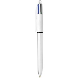 BOLIGRAFO 4 COL-BIC SHINE SILVER