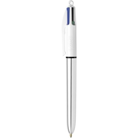 BOLIGRAFO 4 COL-BIC SHINE SILVER